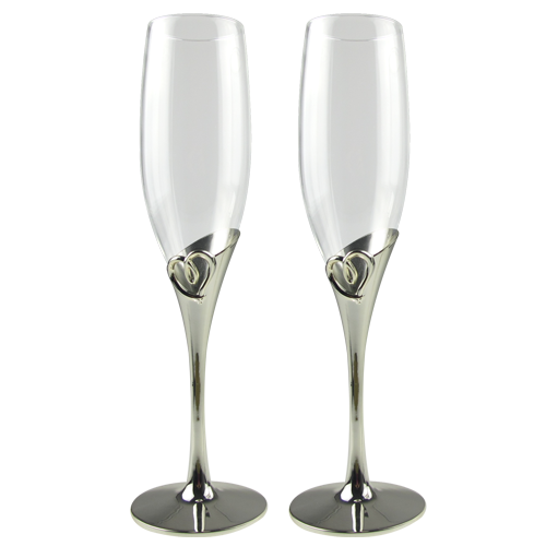 Heart Shape Champagne Flutes, Heart Champagne Glass